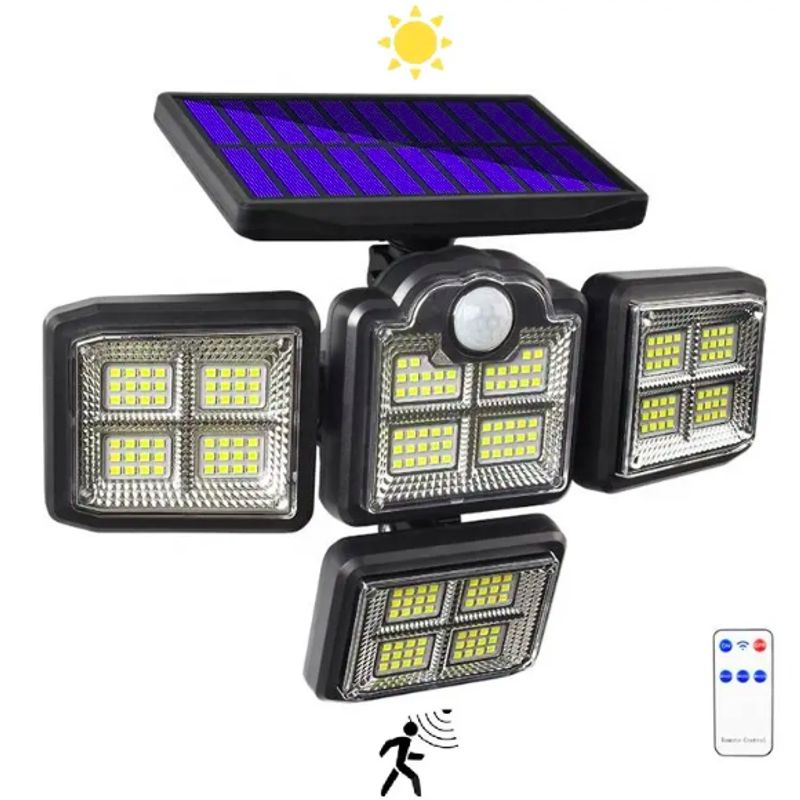 GENERICO - Reflector De 4 Lamparas Con Sensor De Movimiento