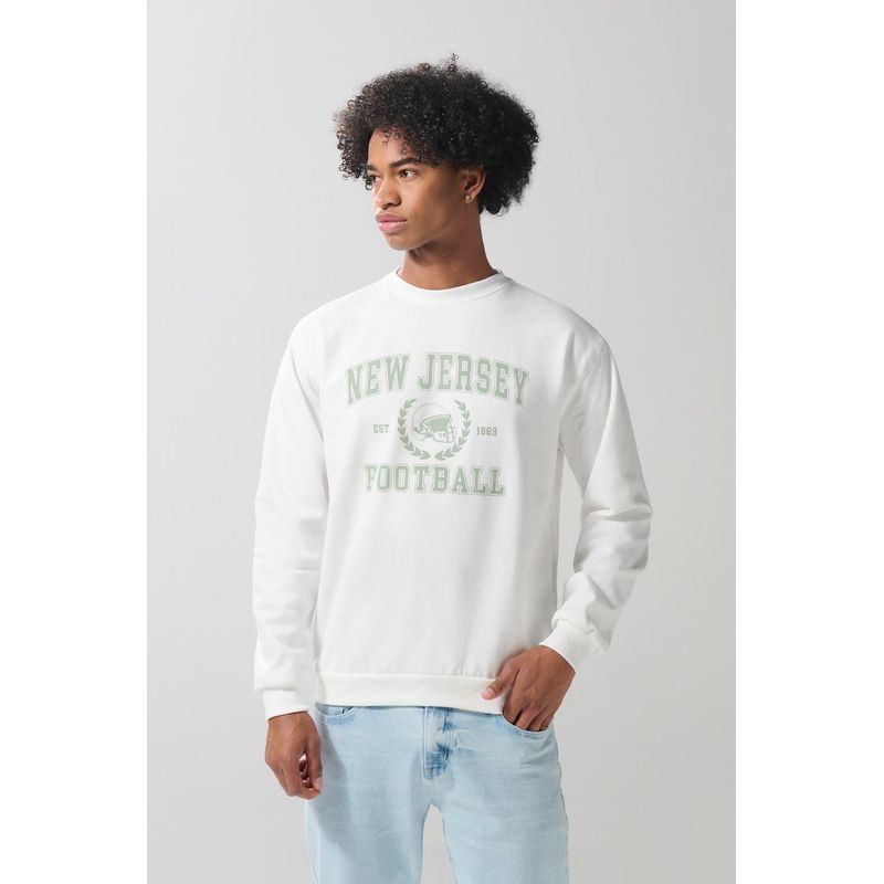 KOAJ - KOAJ Buzo cuello redondo unicolor con estampado en frente esti HOMBRE