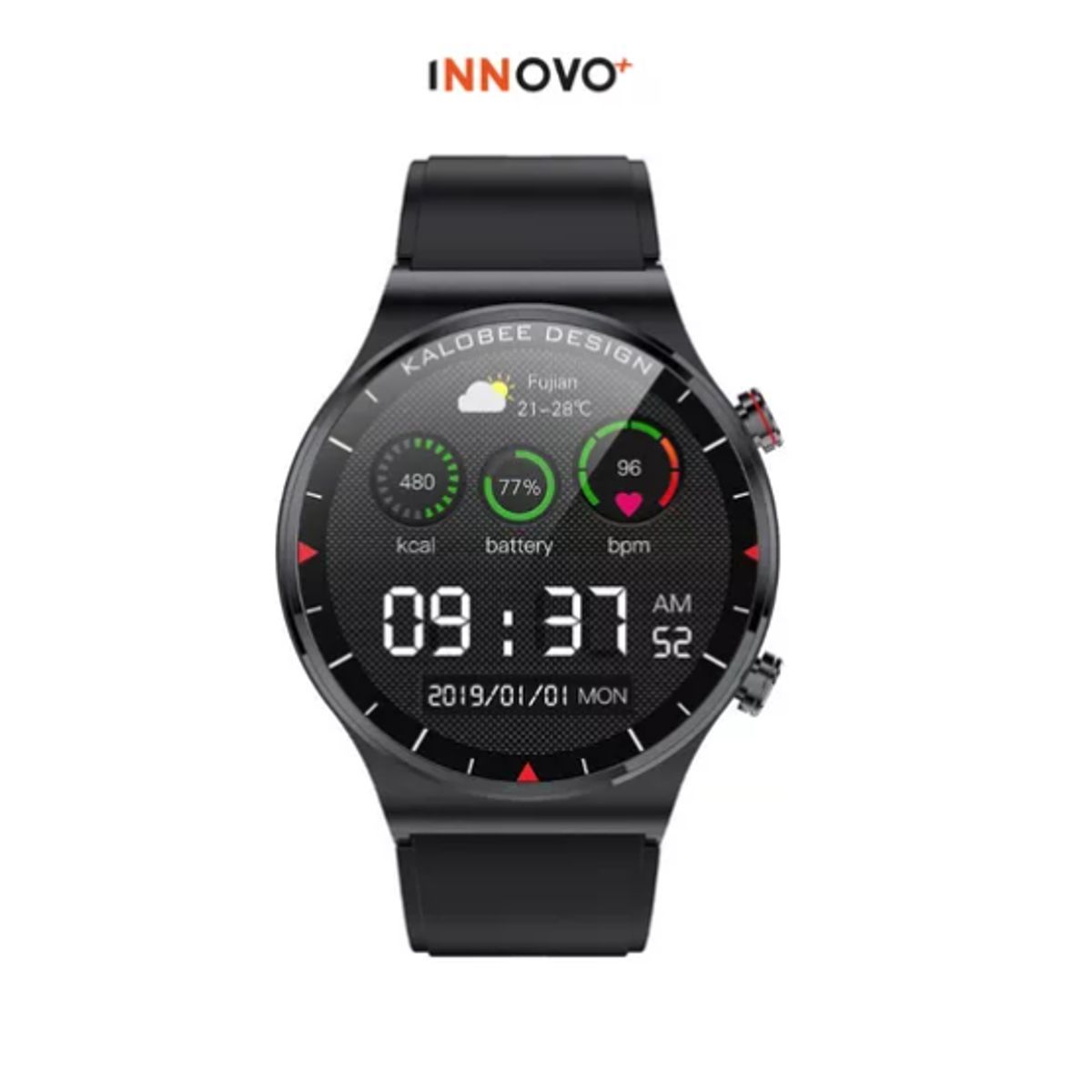 INNOVA - Reloj Smartwatch Mobulaa Deportivo Negro Sk6 Llamadas Notificaciones