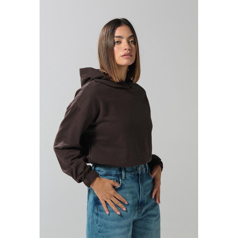 KOAJ - KOAJ Buzo capota para mujer unicolor con elástico en bajo y bo MUJER