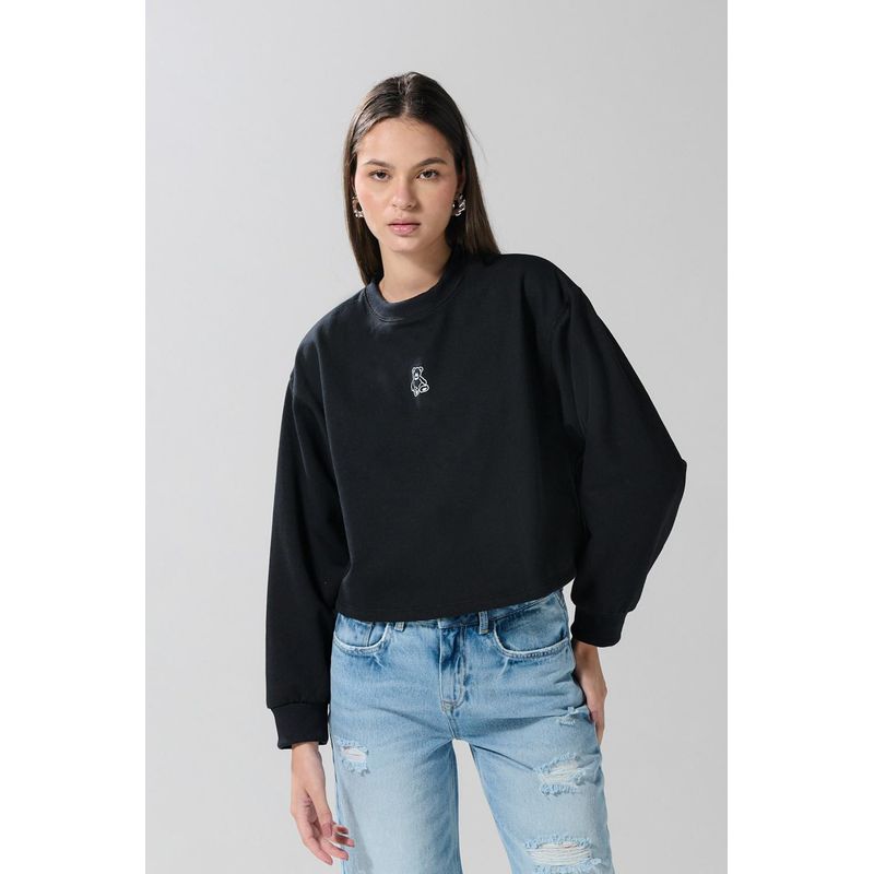 KOAJ - KOAJ Buzo crop top cuello redondo COLOR  para mujer, cuello y  MUJER