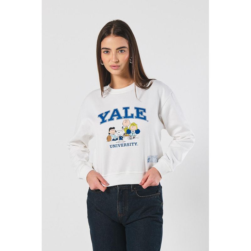 KOAJ - KOAJ Buzo crema claro cuello redondo de Snoopy & Yale MUJER