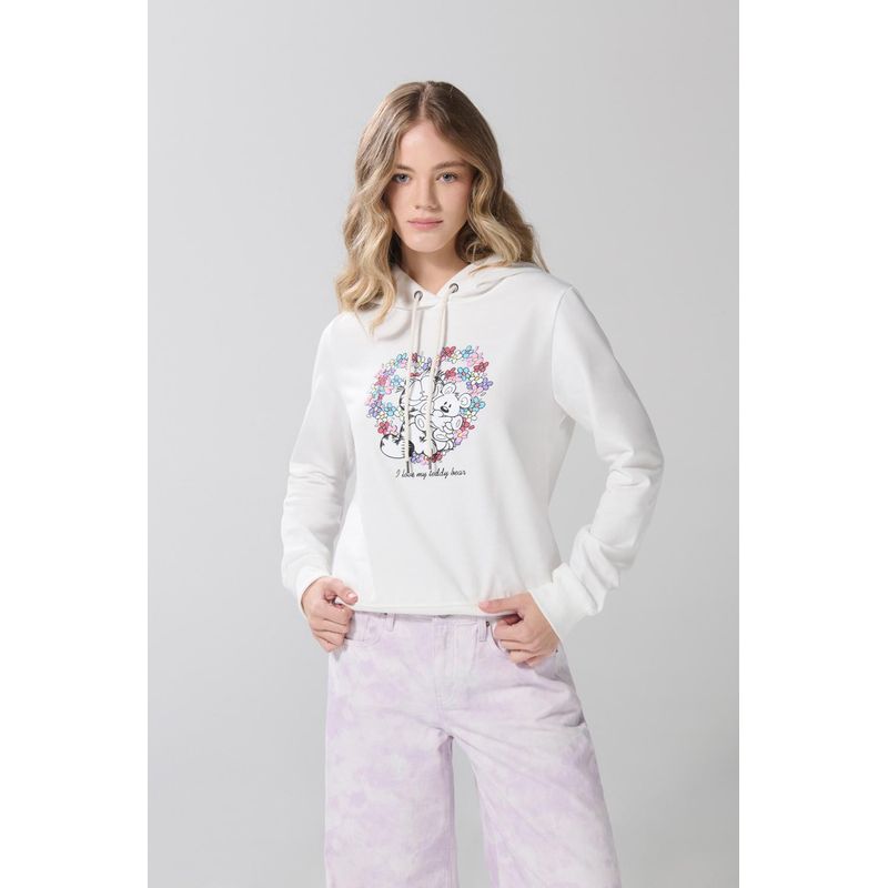 KOAJ - KOAJ Buzo con capota crema claro y diseño de Garfield MUJER
