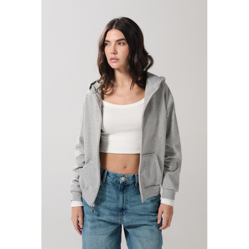 KOAJ - KOAJ Buzo unicolor para mujer de capota con cremallera y bolsi MUJER