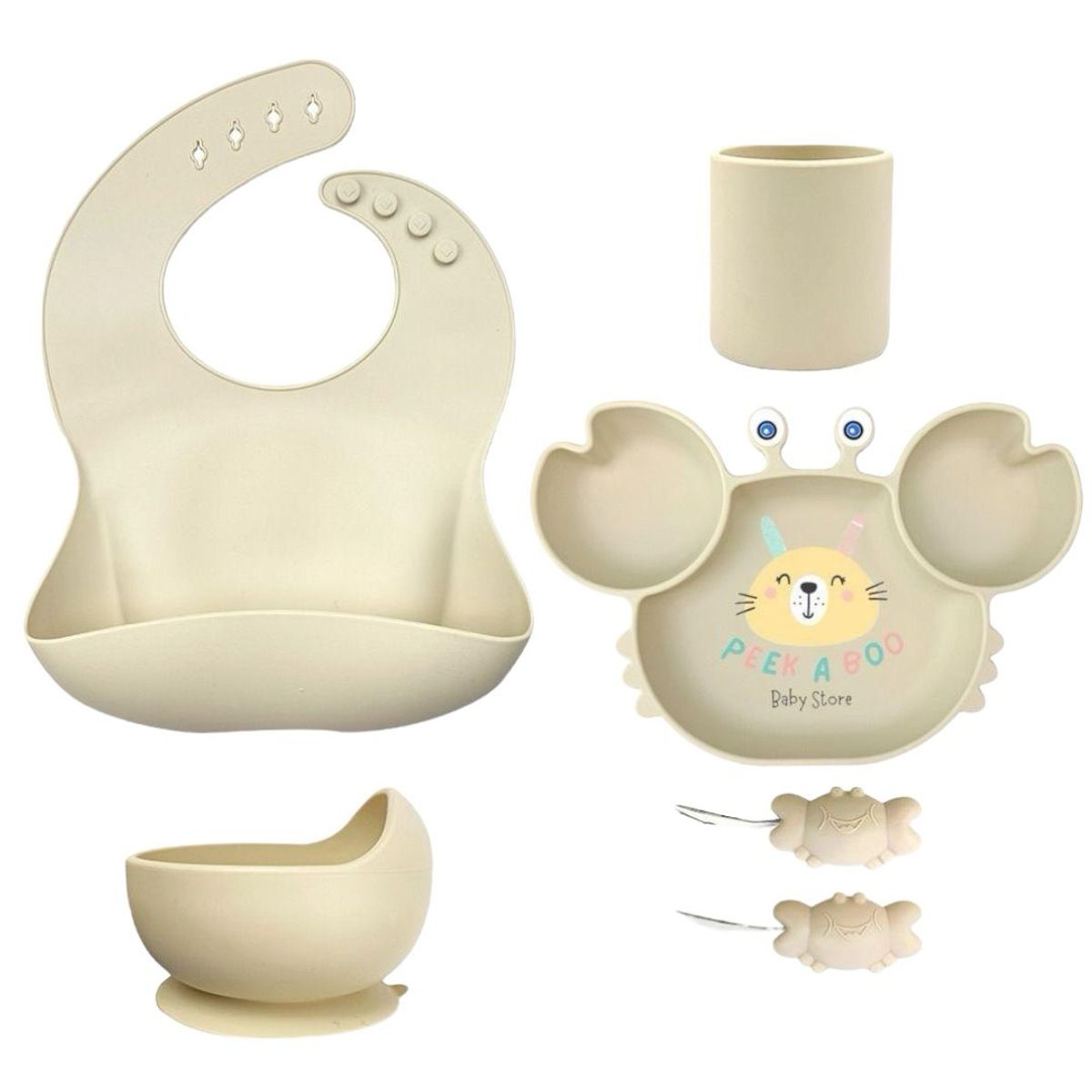 GENERICO - Set De Alimentación Complementaria Cangrejo Color Arena