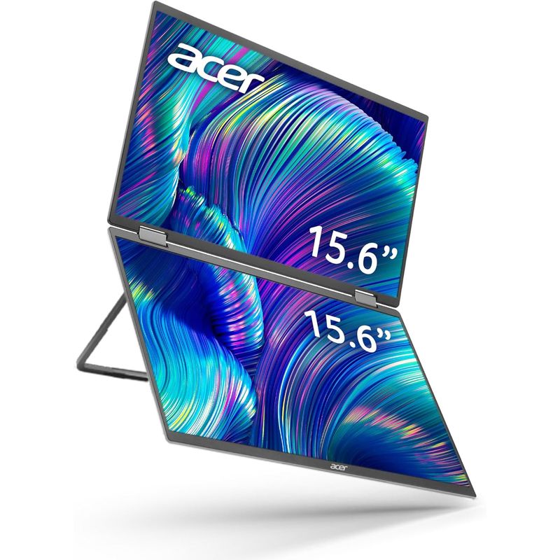 ACER - Monitor portátil dual de 156” FHD 1080P auto pivot PD163Q