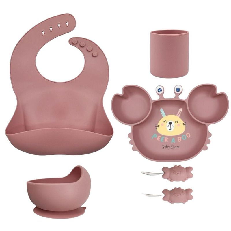 GENERICO - Set De Alimentación Complementaria Cangrejo Palo De Rosa