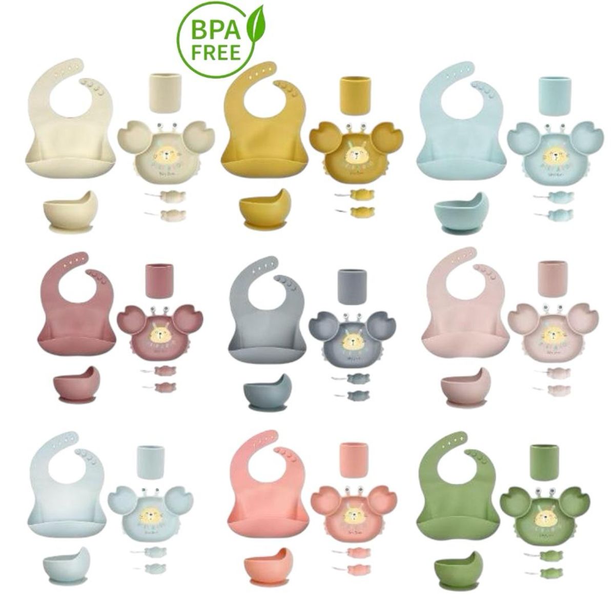 GENERICO - Set De Alimentación Complementaria Cangrejo Rosado