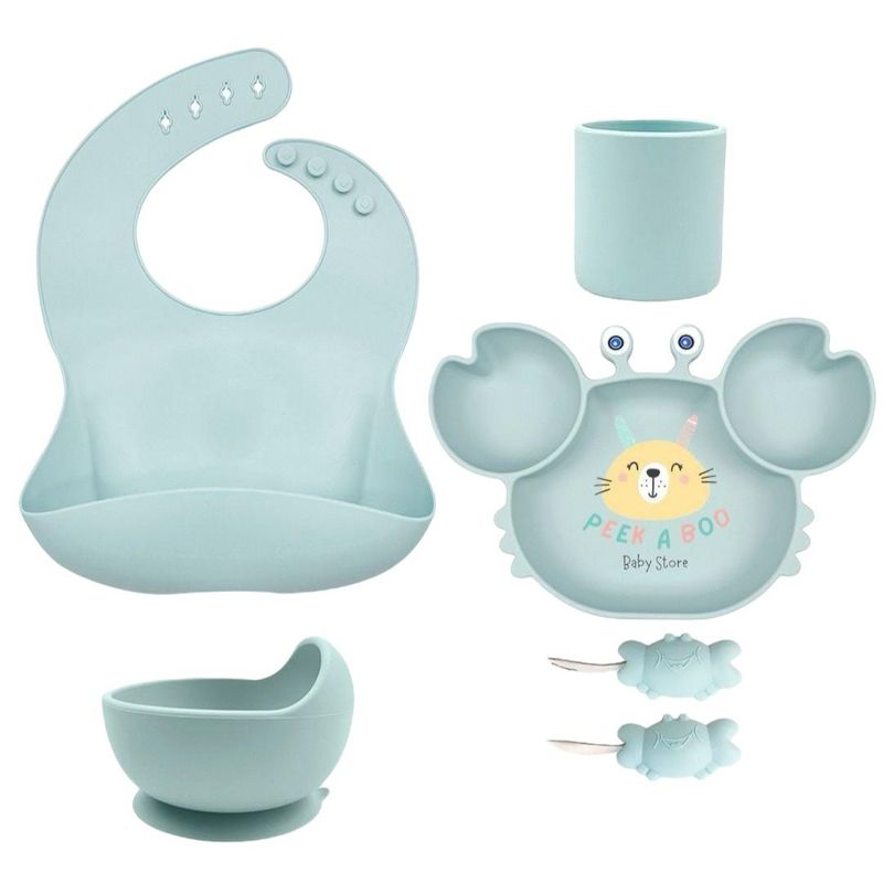 GENERICO - Set De Alimentación Complementaria Cangrejo Celeste
