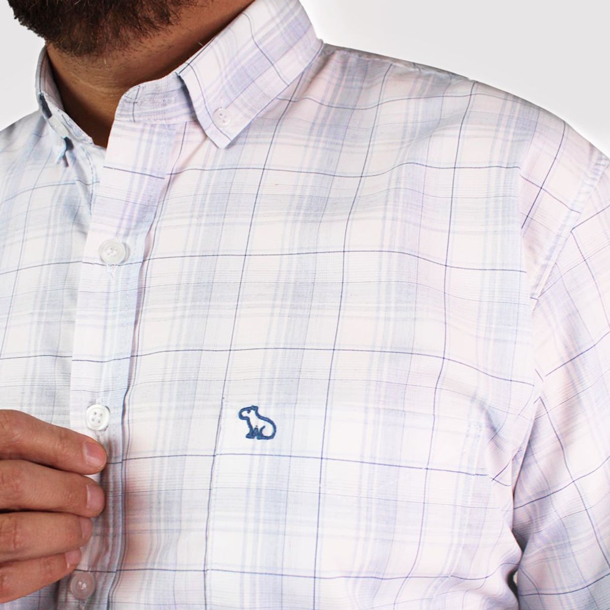 LEC LEE - Camisa Casual Hombre Lec Lee Azul Claro