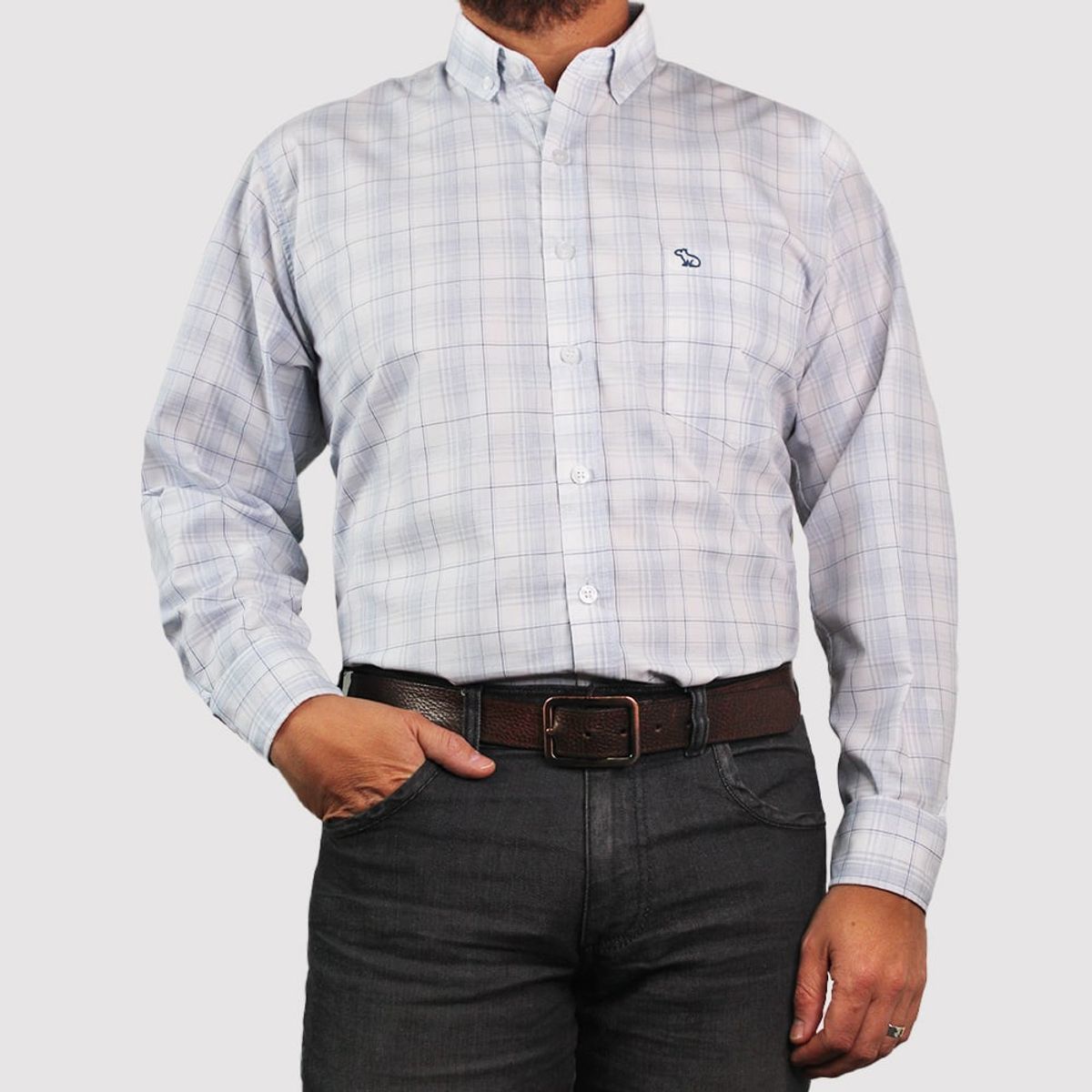 LEC LEE - Camisa Casual Hombre Lec Lee Azul Claro