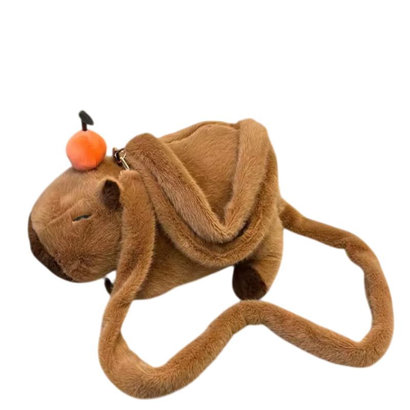 GENERICO - Bolso de Mano Capibara de Peluche con Correa para Llevarlo Cruzado