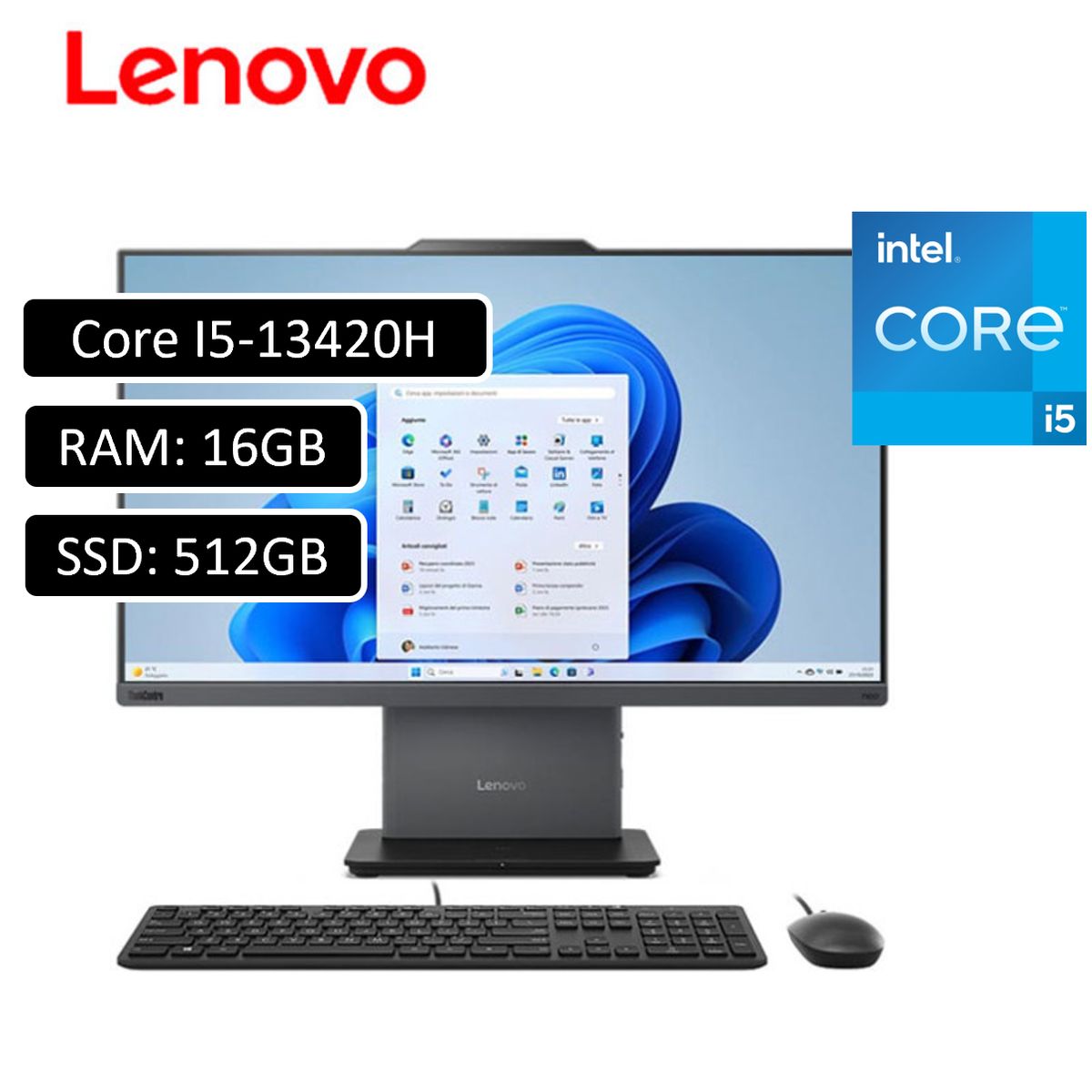 LENOVO - TODO EN UNO LENOVO IdeaCentre 3 Core I5-13420H RAM 16GB SSD 512GB 27 FHD