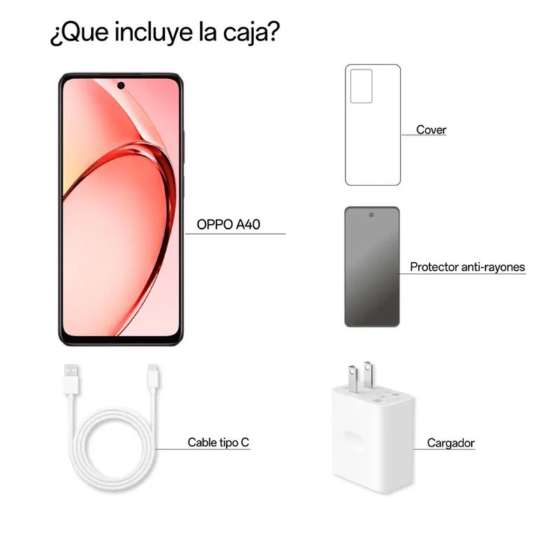 OPPO - Celular 4G OPPO A40 256GB Nebula Rojo