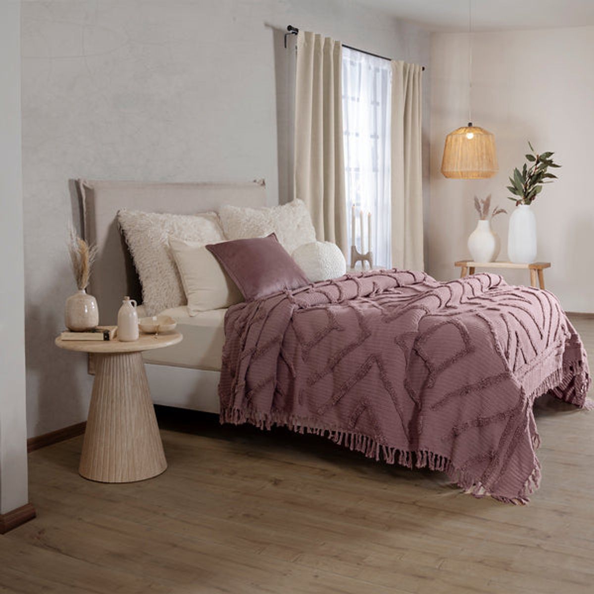 VIANNEY - Cubrelecho Voga Lila Queen Size-Doble Xl Vianney