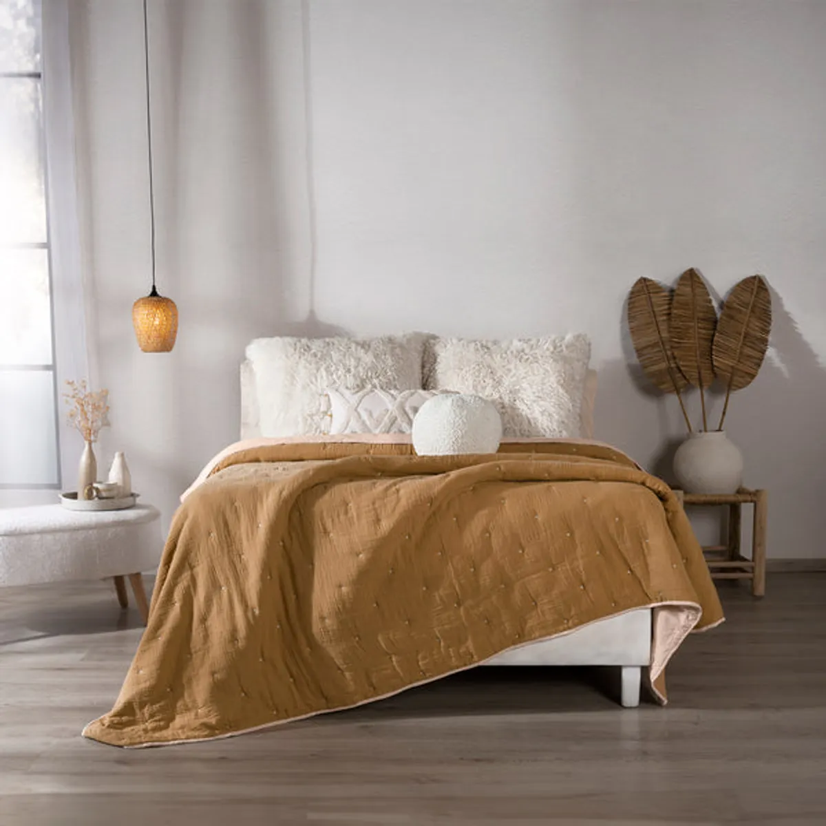 VIANNEY - Cubrelecho Voga Camel King Size Xl Vianney