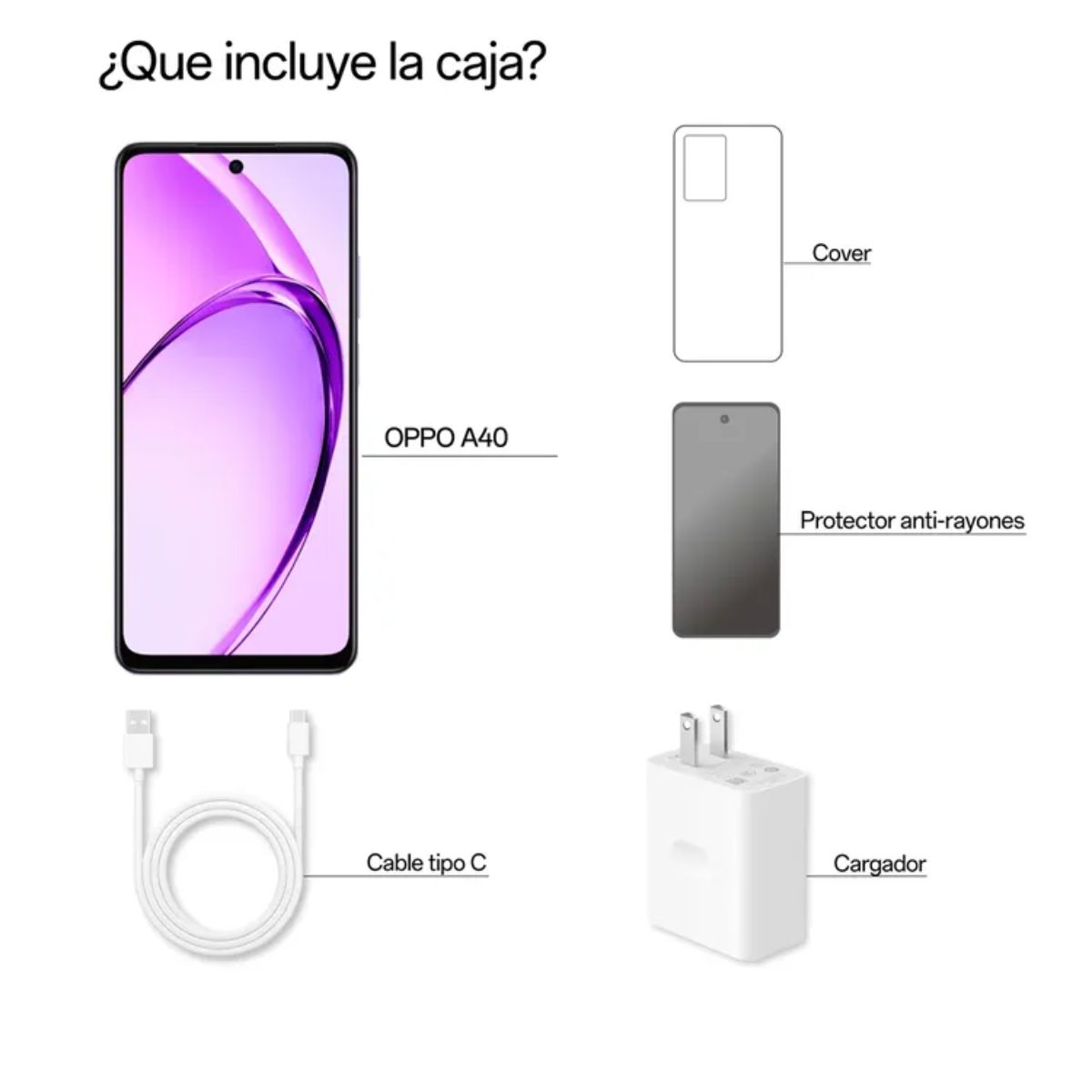 OPPO - Celular 4G OPPO A40 256GB Lila