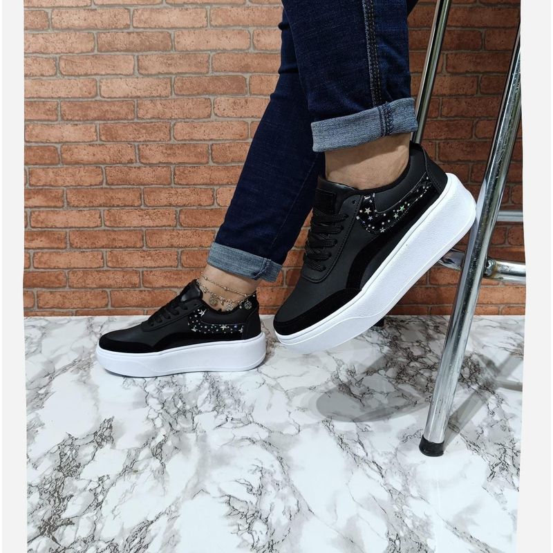 URBAN PLUS - TENIS PARA MUJER NEGROS