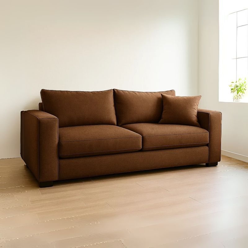 GENERICO - Sofá King 3 Puestos Moderno Tela Antifluidos 200x90x80 Marrón