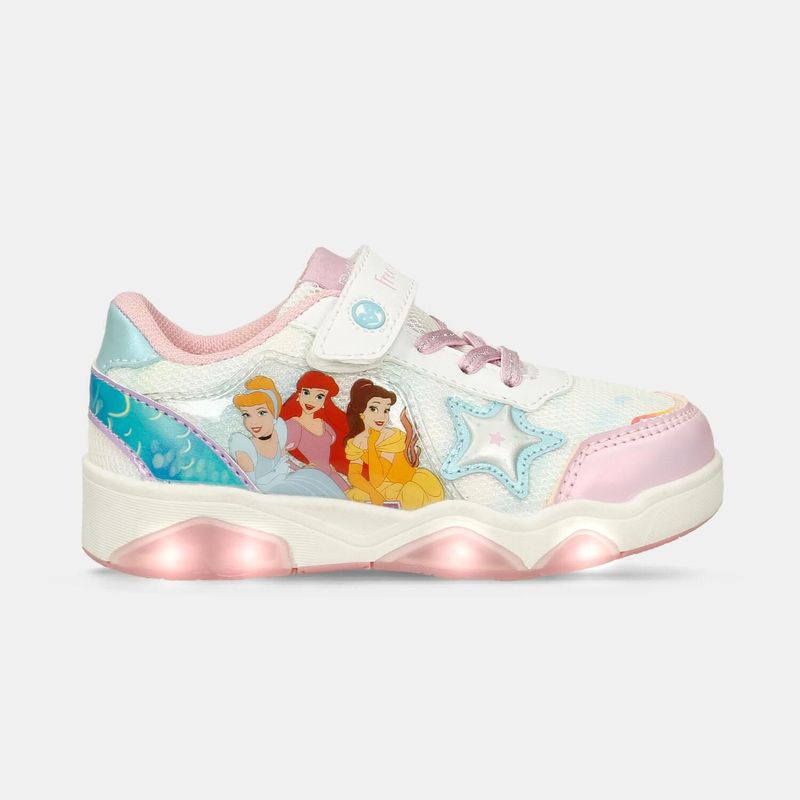 DISNEY - Tenis Infantil Con Luces Con Luces Para Niña Licenses Disney Blanco-Rosado Mahina L