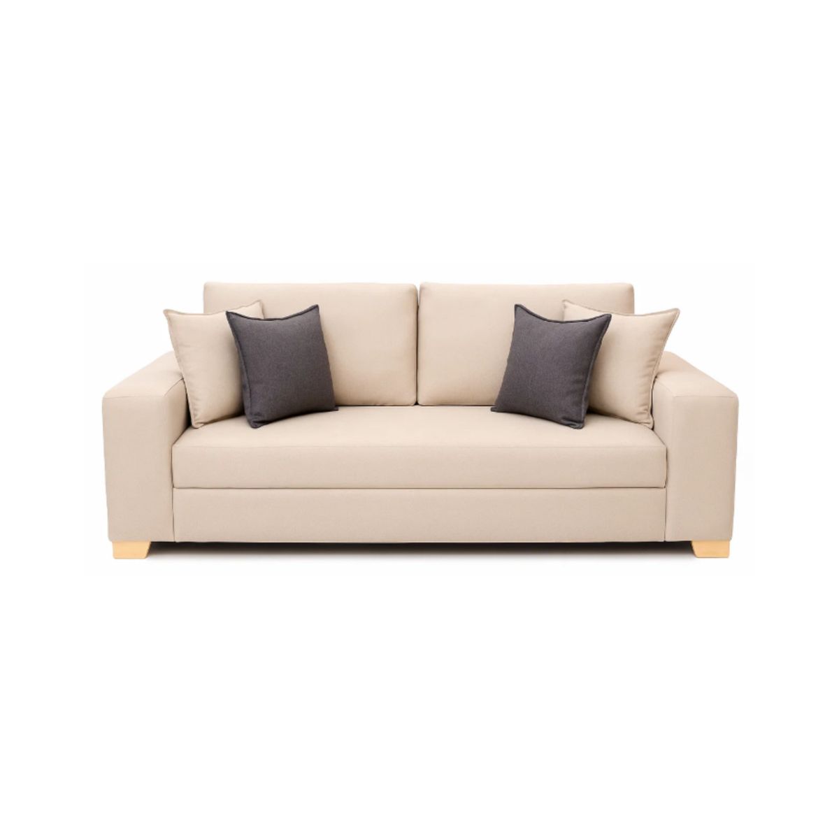 GENERICO - Sofá Canace 3 Puestos Moderno Tela Antifluidos 210x85x80 Beige