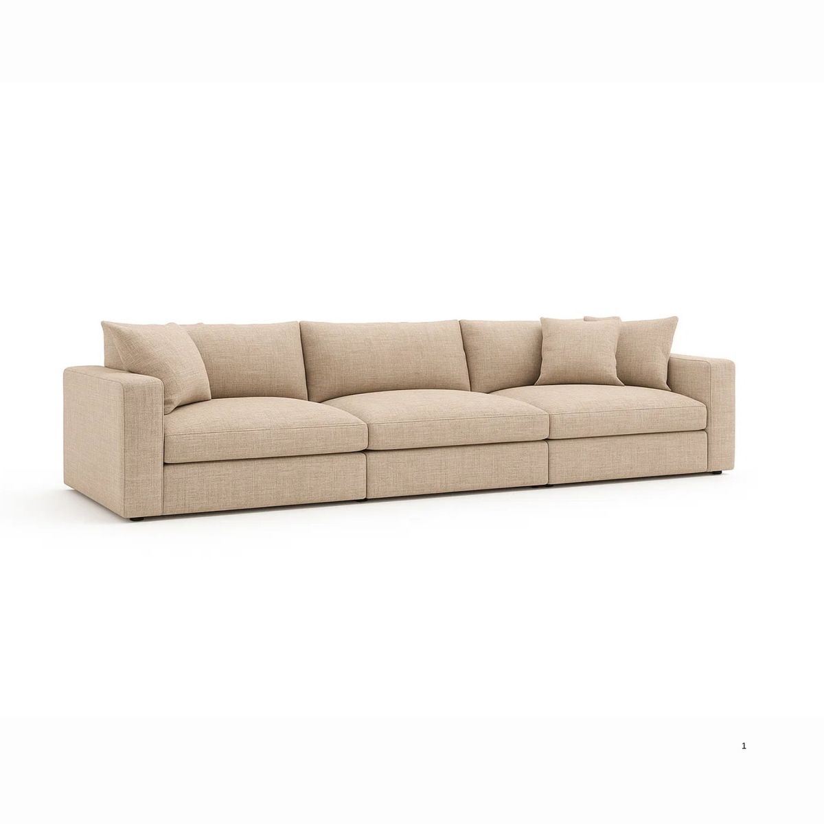 GENERICO - Sofá Emperador 4 Puestos Moderno Tela Antifluidos 300x95x85 Beige