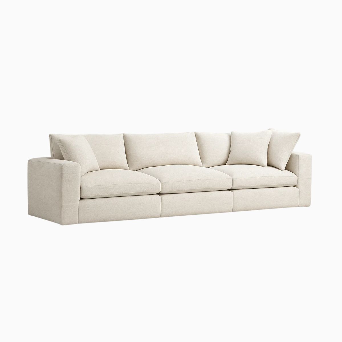 GENERICO - Sofá Emperador 4 Puestos Moderno Tela Antifluidos 300x95x85 Blanco_.