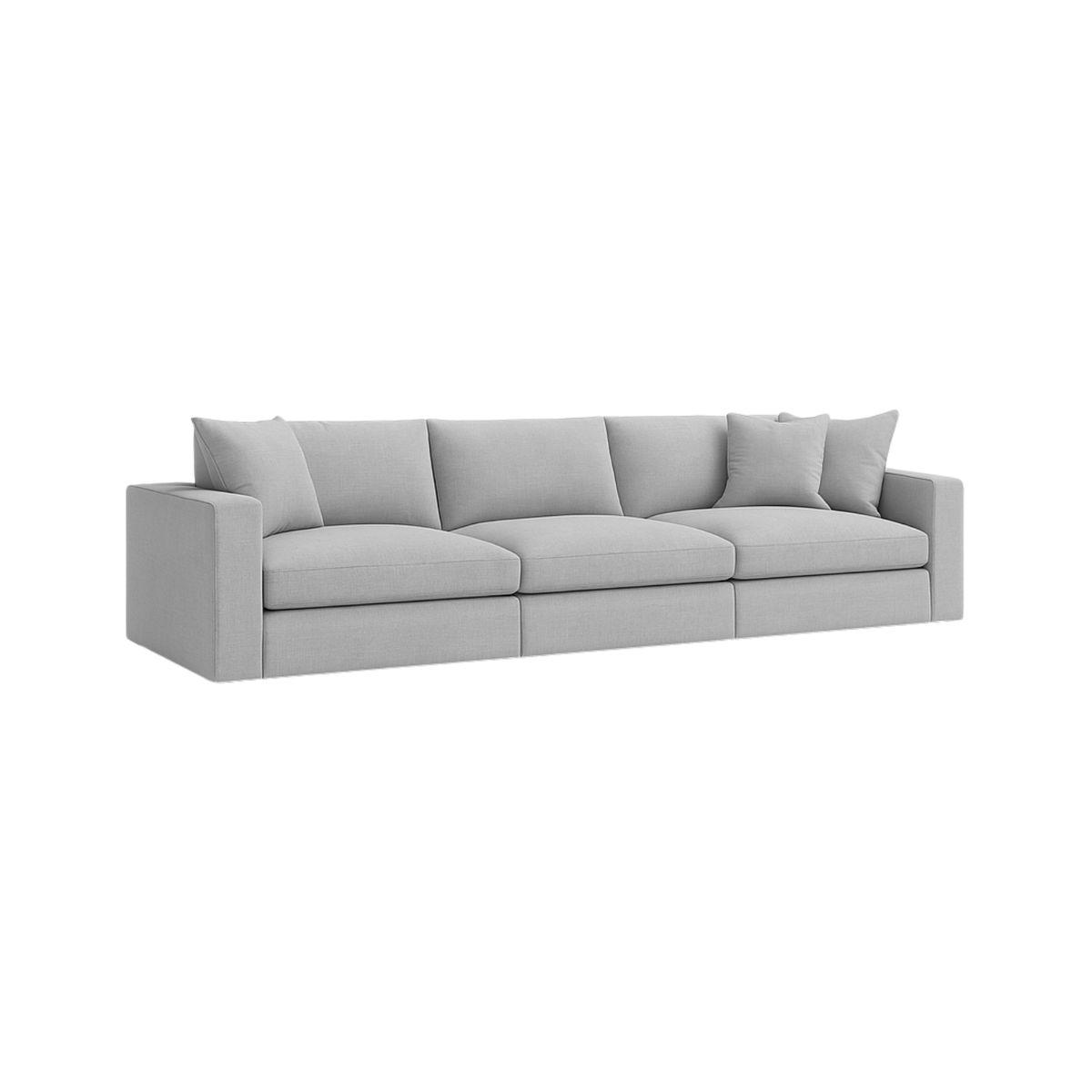 GENERICO - Sofá Emperador 4 Puestos Moderno Tela Antifluidos 300x95x85 Gris