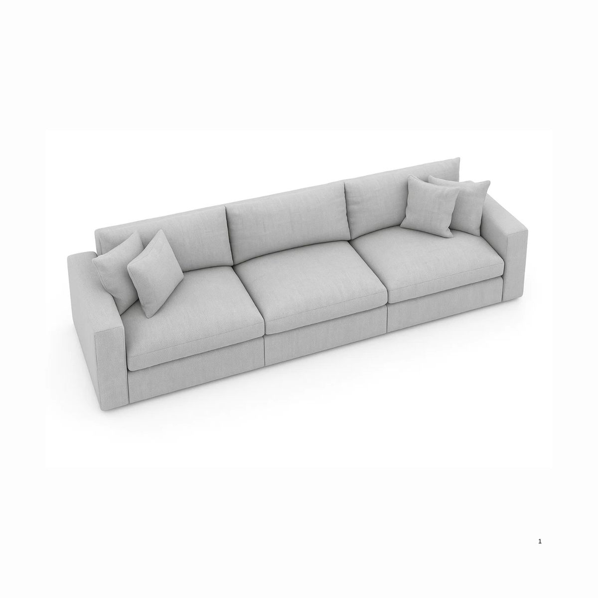 GENERICO - Sofá Emperador 4 Puestos Moderno Tela Antifluidos 300x95x85 Gris