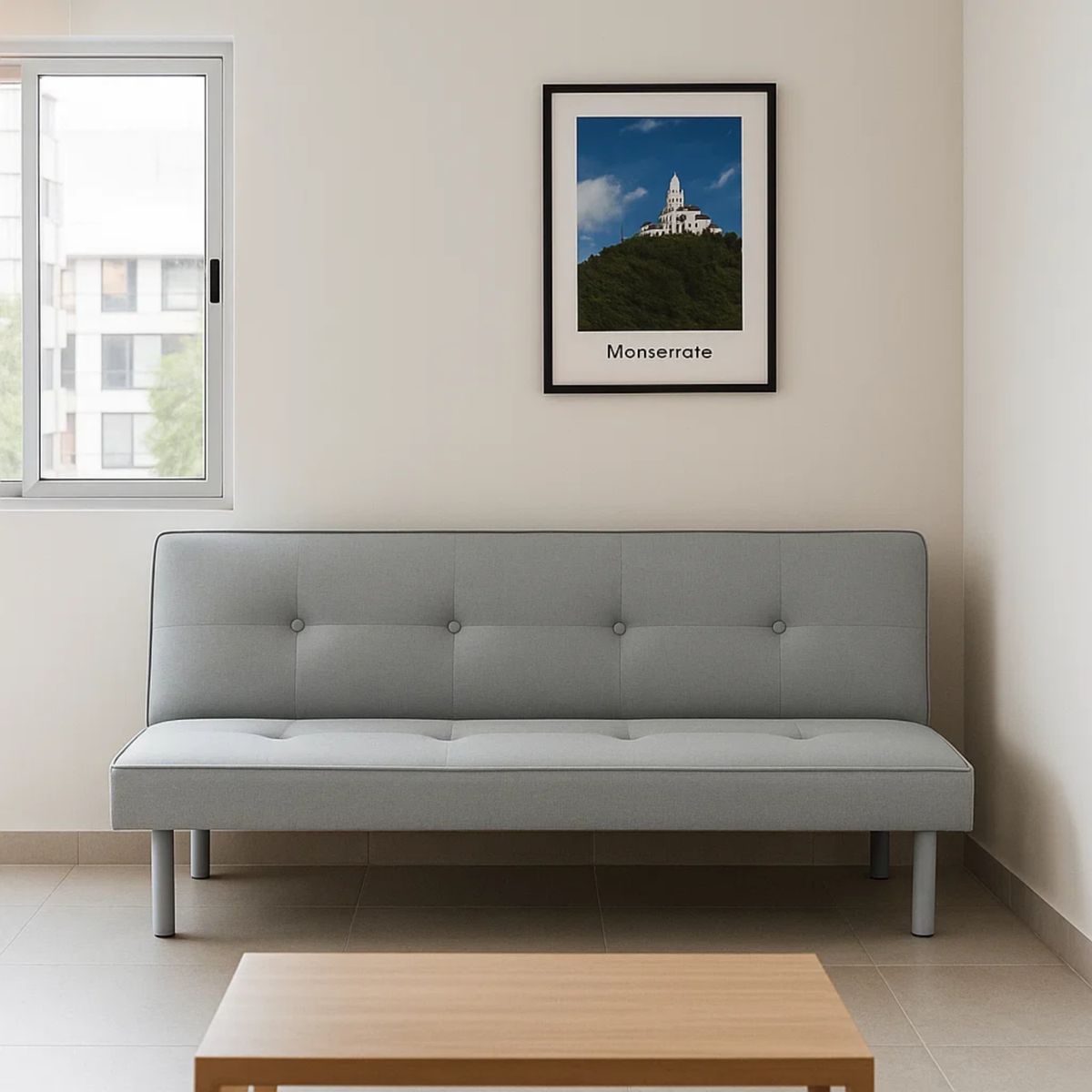 GENERICO - Sofá Bruselas 2 Puestos Moderno Tela Antifluidos 160x70x80 Gris