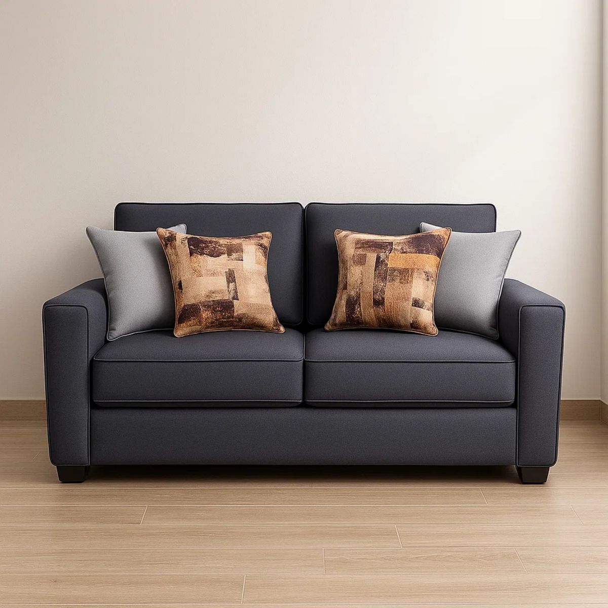 GENERICO - Sofá Peña 2 Puestos Moderno Tela Antifluidos 160x95x90 Gris