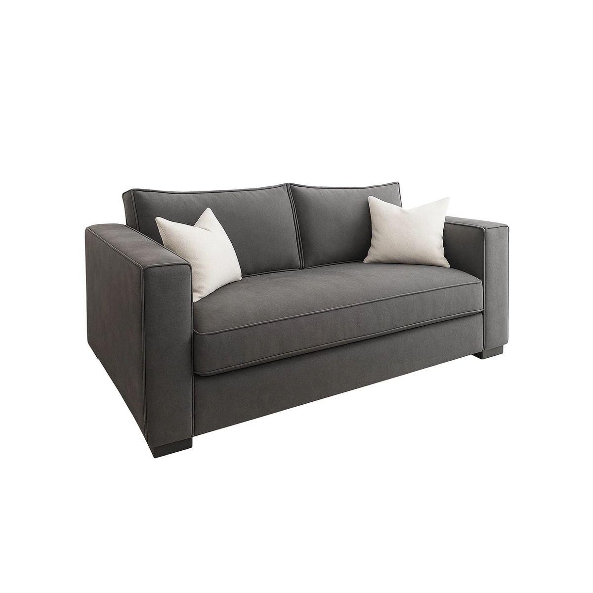 GENERICO - Sofá Gourav 2 Puestos Moderno Tela Antifluidos 175x85x80 Gris