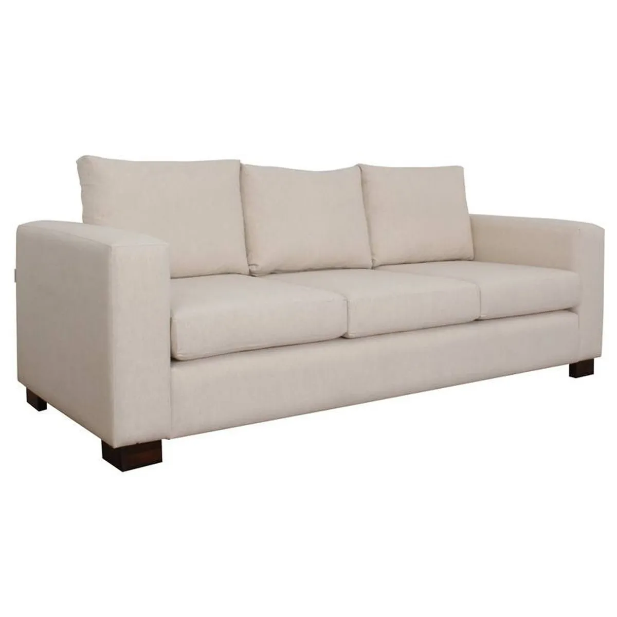 GENERICO - Sofá Marino 3 Puestos Moderno Tela Antifluidos 230x89x89 Beige