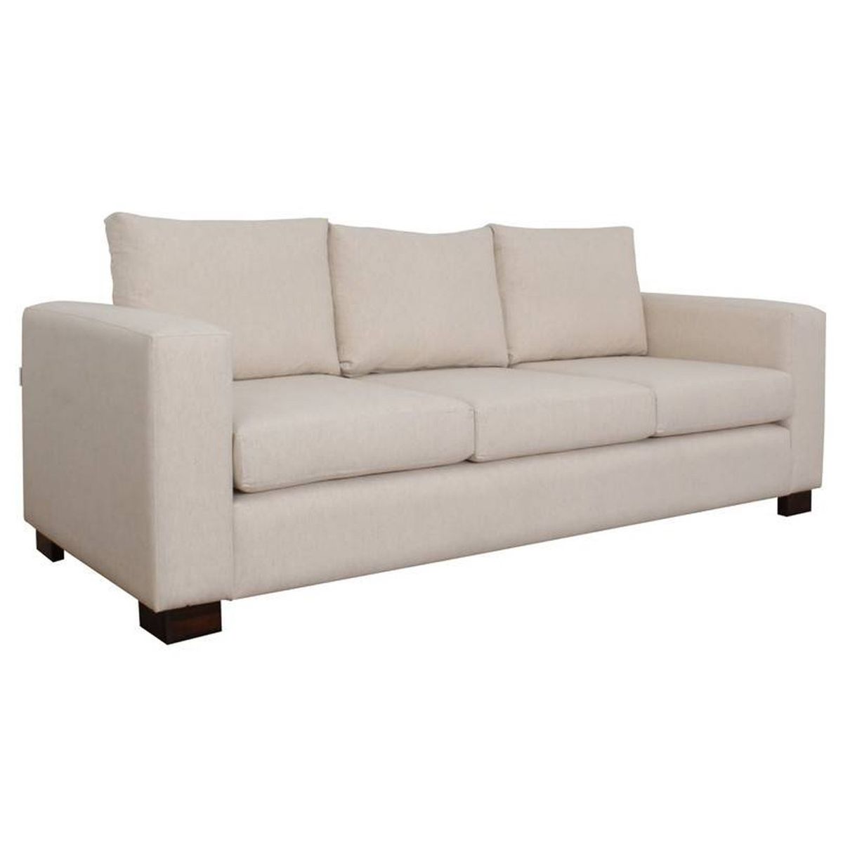 GENERICO - Sofá Marino 3 Puestos Moderno Tela Antifluidos 230x89x89 Beige