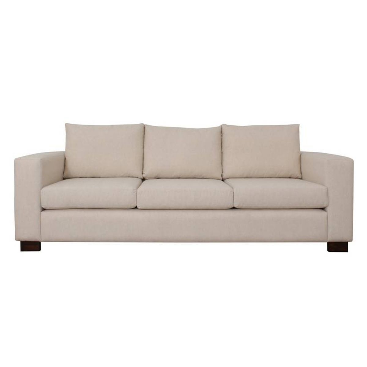 GENERICO - Sofá Marino 3 Puestos Moderno Tela Antifluidos 230x89x89 Beige