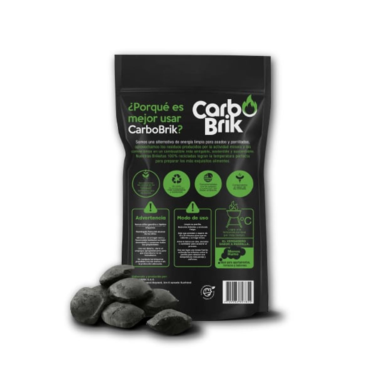 CARBOBRIK - Carbobrik Briquetas de Carbón Ecológicas Asados Parrillas Barriles