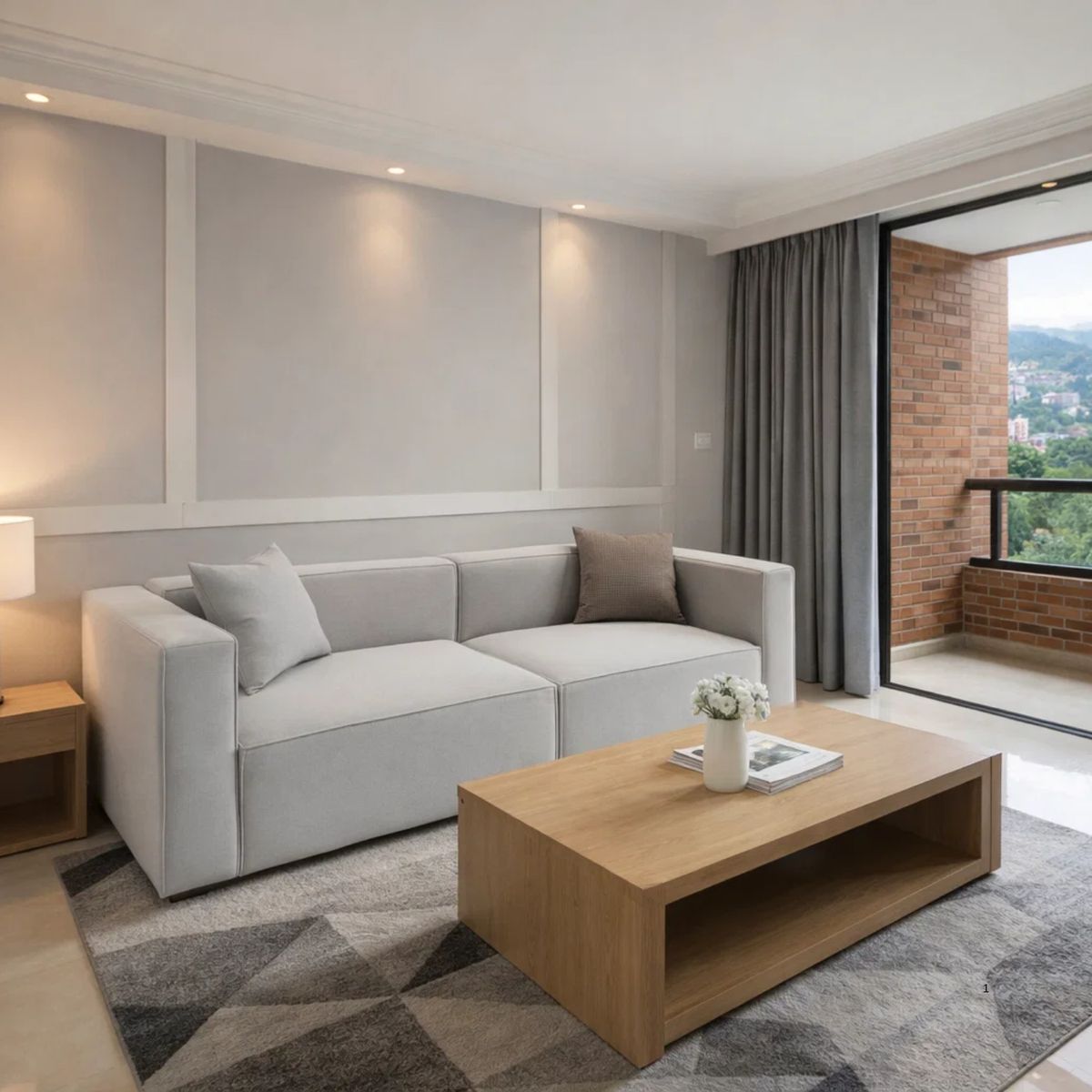 GENERICO - Sofá Gomez 2 Puestos Moderno Moderno Tela antifluidos 160x80x70 Gris