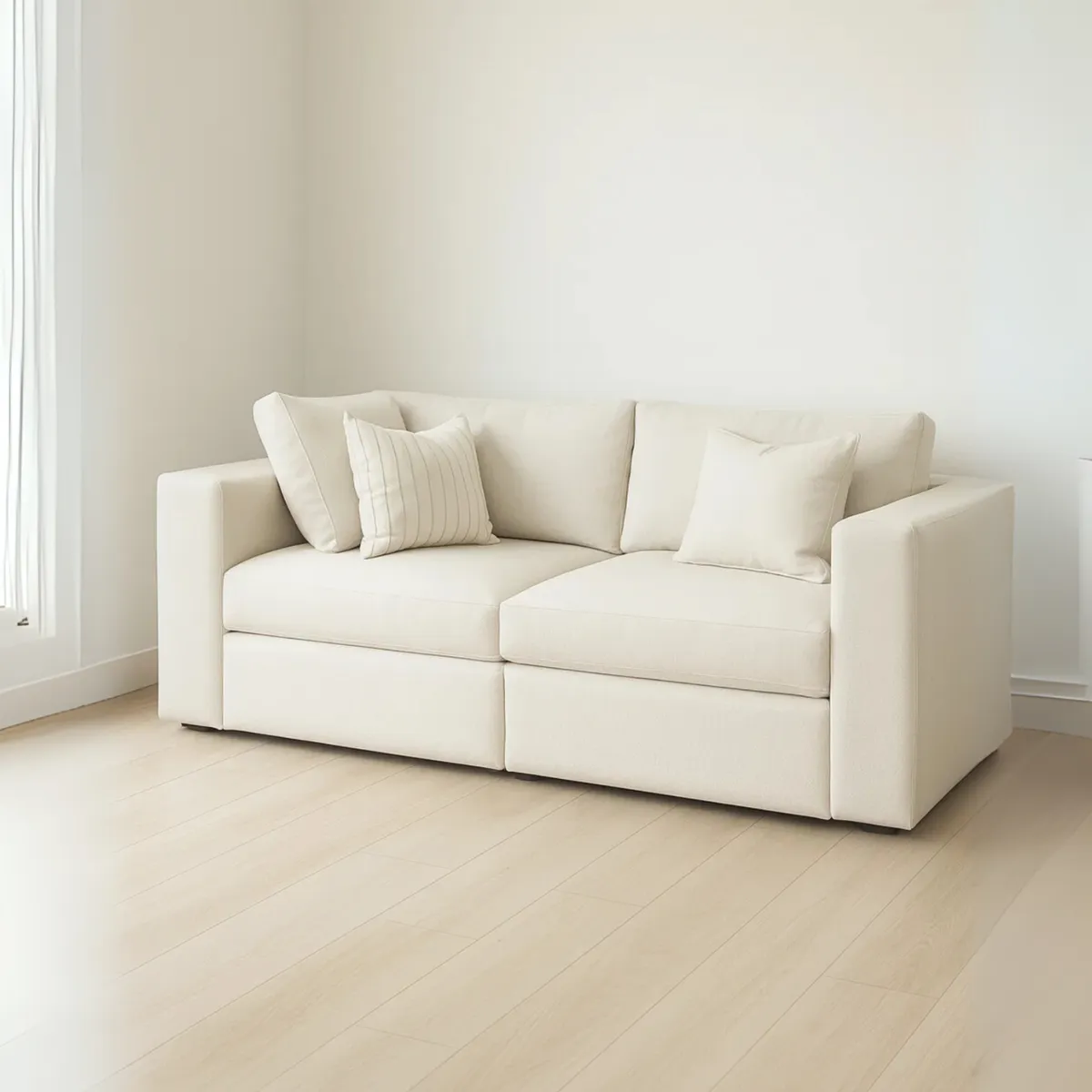 GENERICO - Sofá Emperador 3 Puestos Moderno Tela pet friendly Antifluidos 200x95x81 Blanco