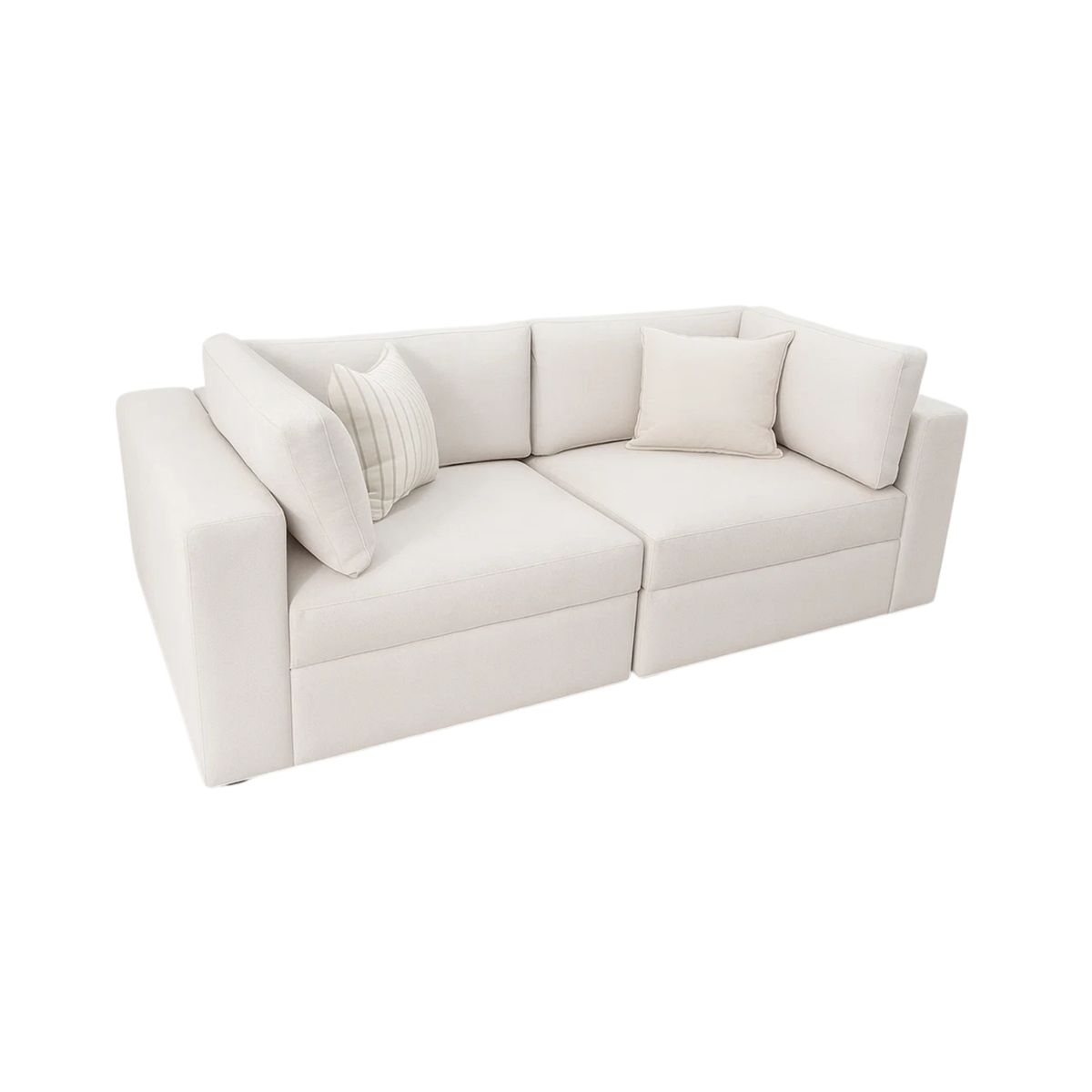 GENERICO - Sofá Emperador 3 Puestos Moderno Tela pet friendly Antifluidos 200x95x81 Blanco