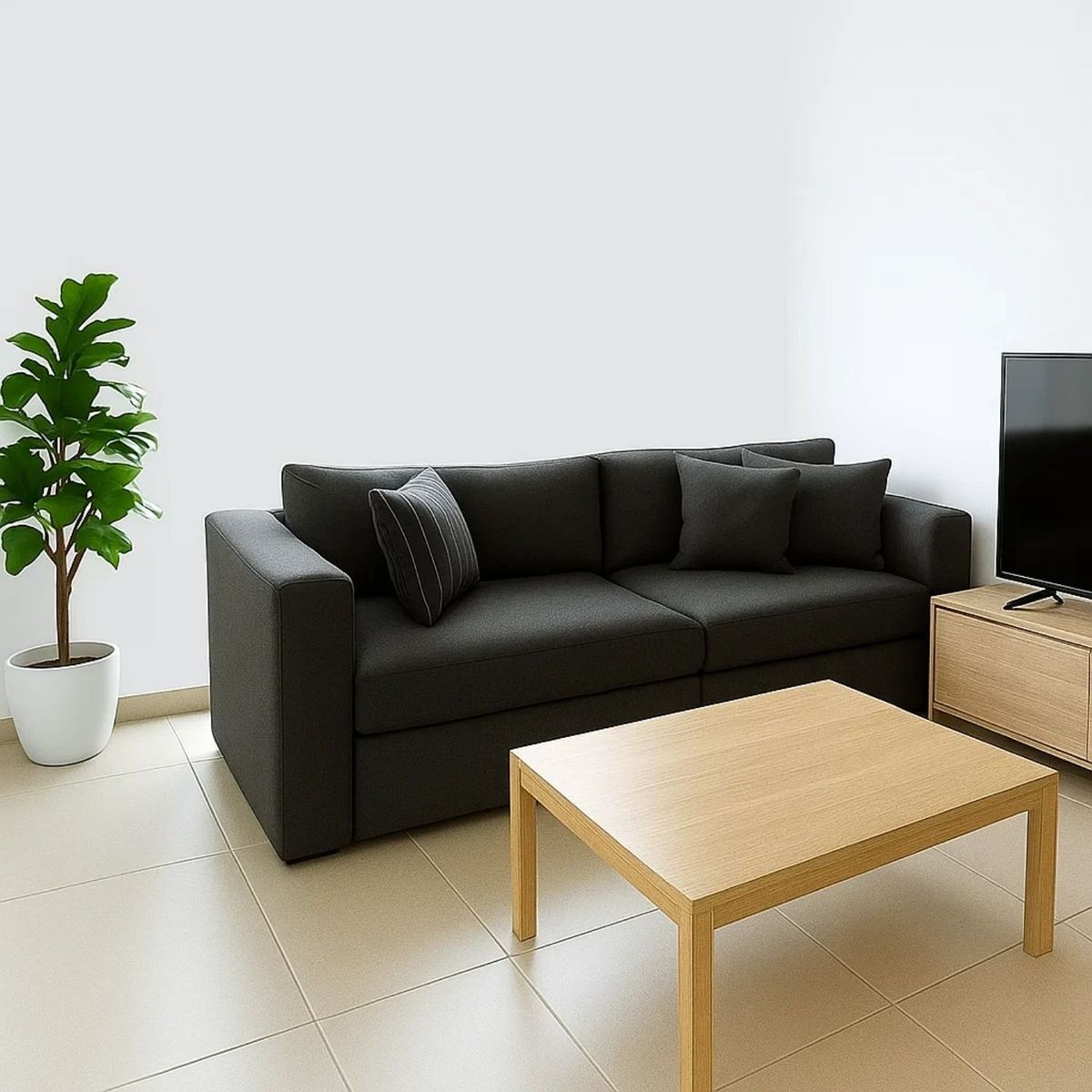 GENERICO - Sofá Emperador 3 Puestos Moderno Tela pet friendly Antifluidos 200x95x81 Gris