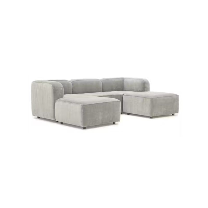 GENERICO - Sofá con puff Bocelli 4 puestos tela pet friendly anti fluidos 260x85x75