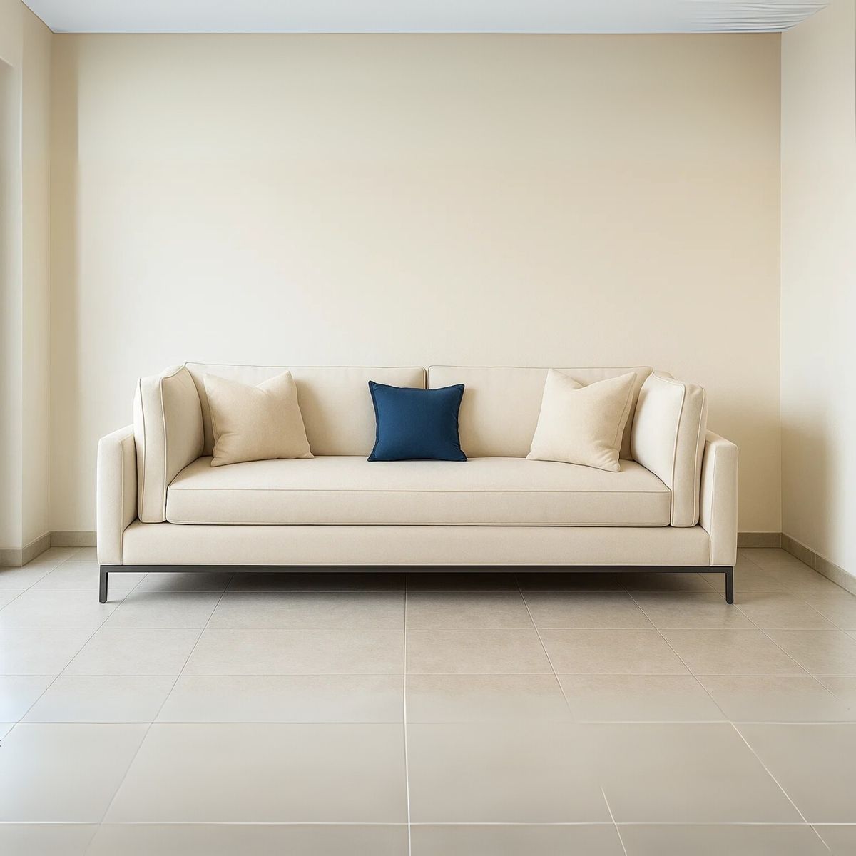 GENERICO - Sofá Jamy 4 Puestos Moderno Tela Antifluidos 235x90x75 Beige