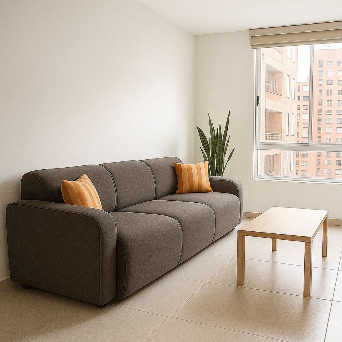 GENERICO - Sofá Hung 4 Puestos Moderno Tela Antifluidos 235x93x70 Gris