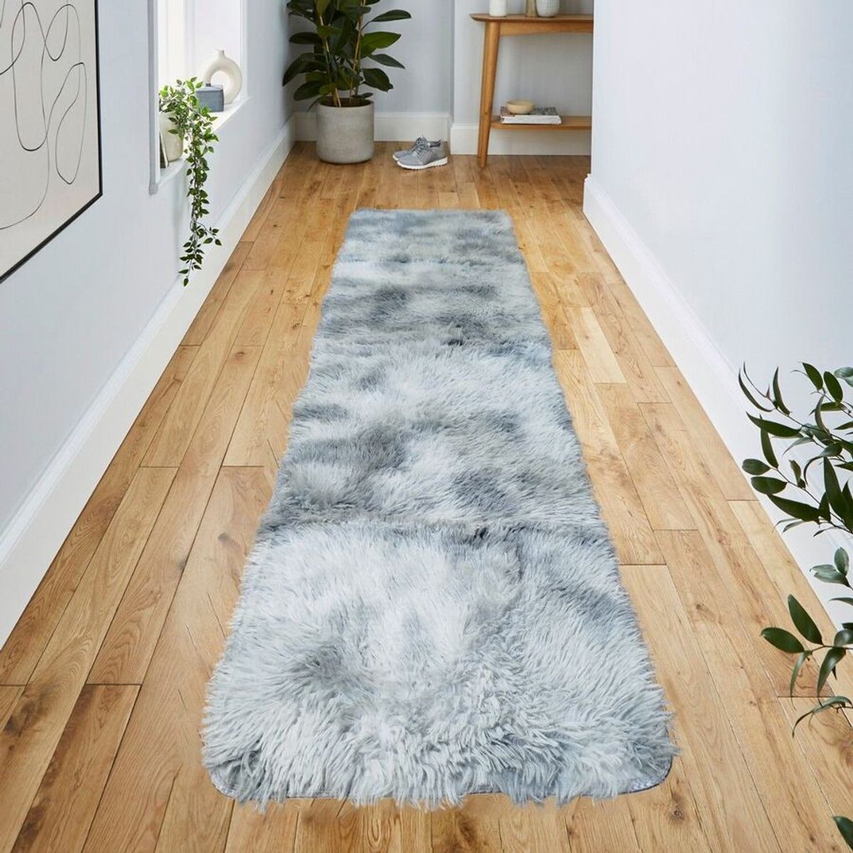 MITAPETE COM - Tapete Alfombra Camino Peludo 50 X 180cms Gris Silver