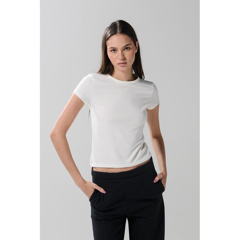 KOAJ - KOAJ Camiseta manga corta unicolor, silueta ajustada. MUJER
