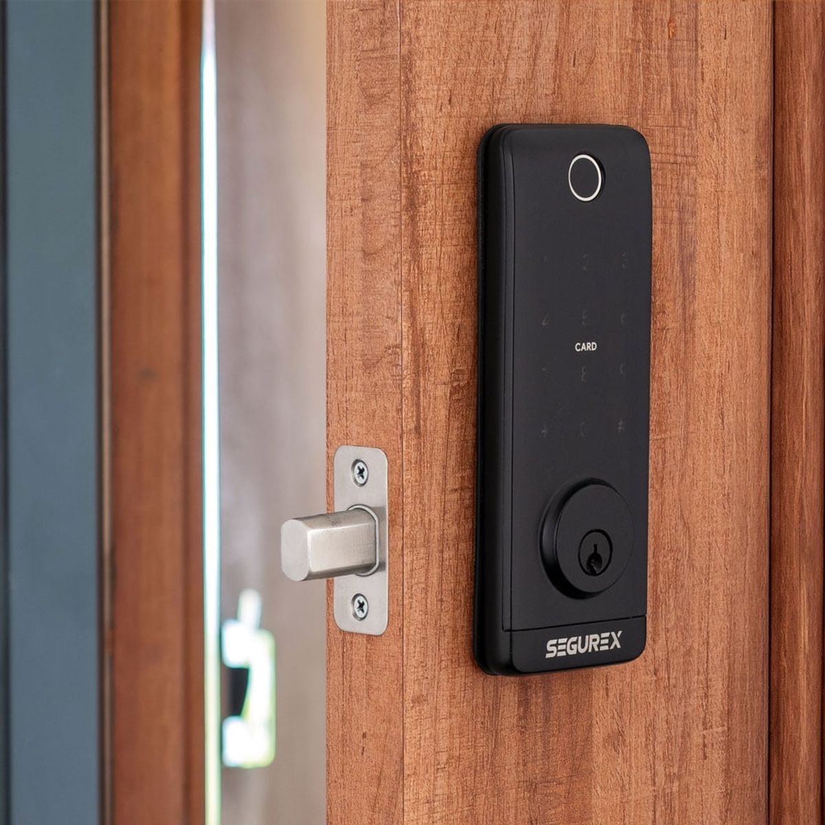SEGUREX - Cerrojo Inteligente Digital T1B Negro + Gateway WiFi Tuya Smart