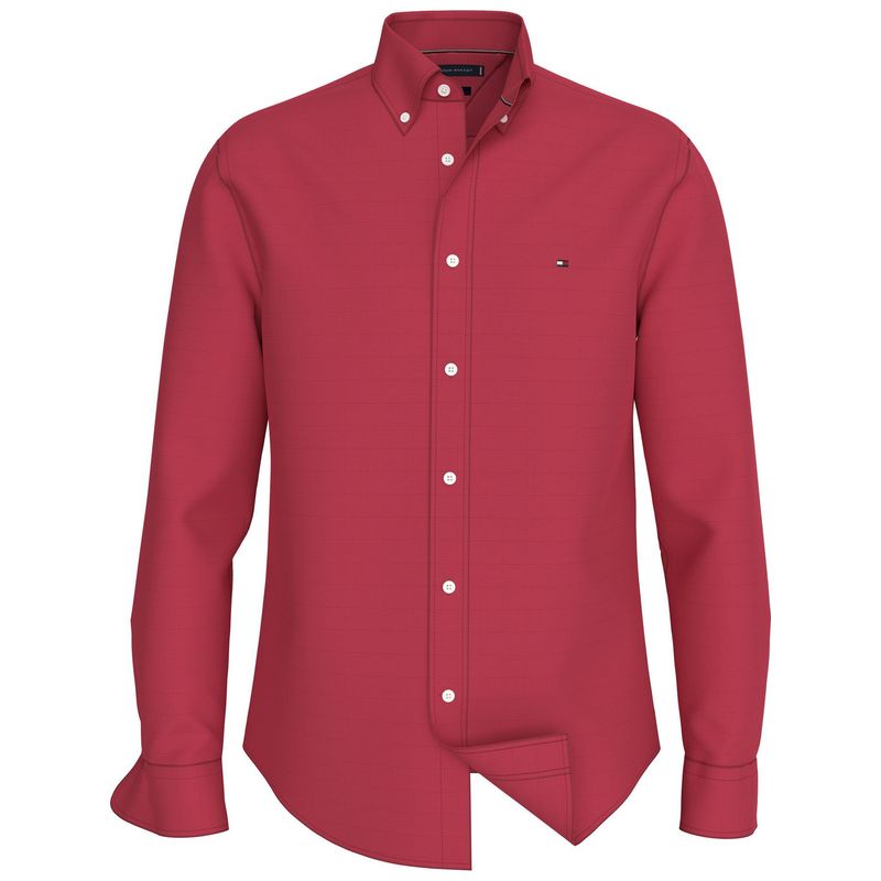 TOMMY HILFIGER - Camisa roja TH Flex de corte regular Tommy Hilfiger