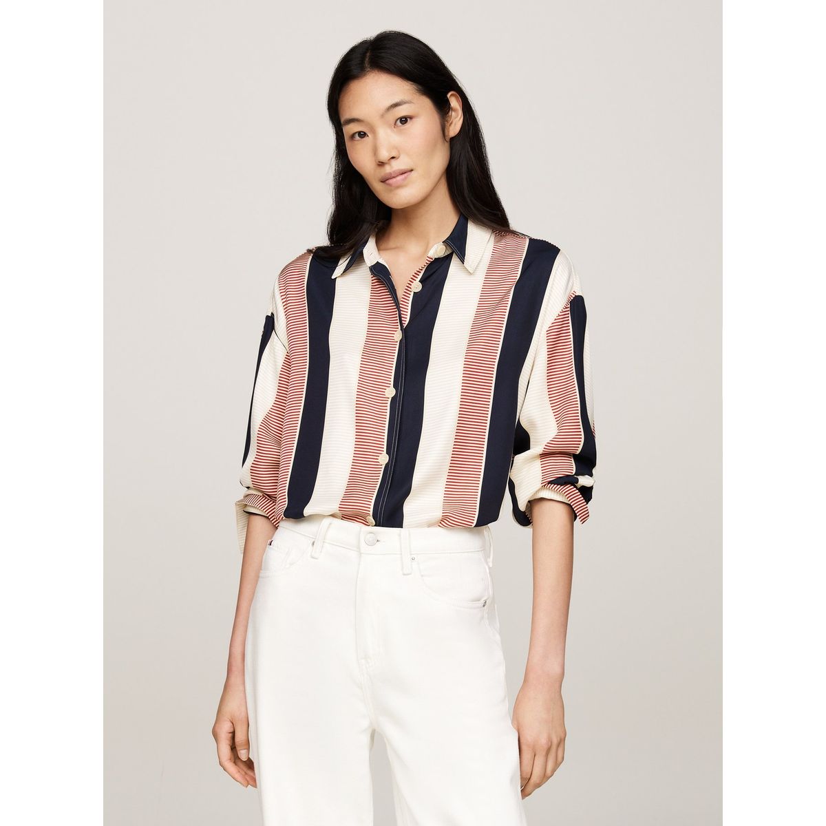 TOMMY HILFIGER - Camisa multicolor oversize con logo metálico Tommy Hilfiger