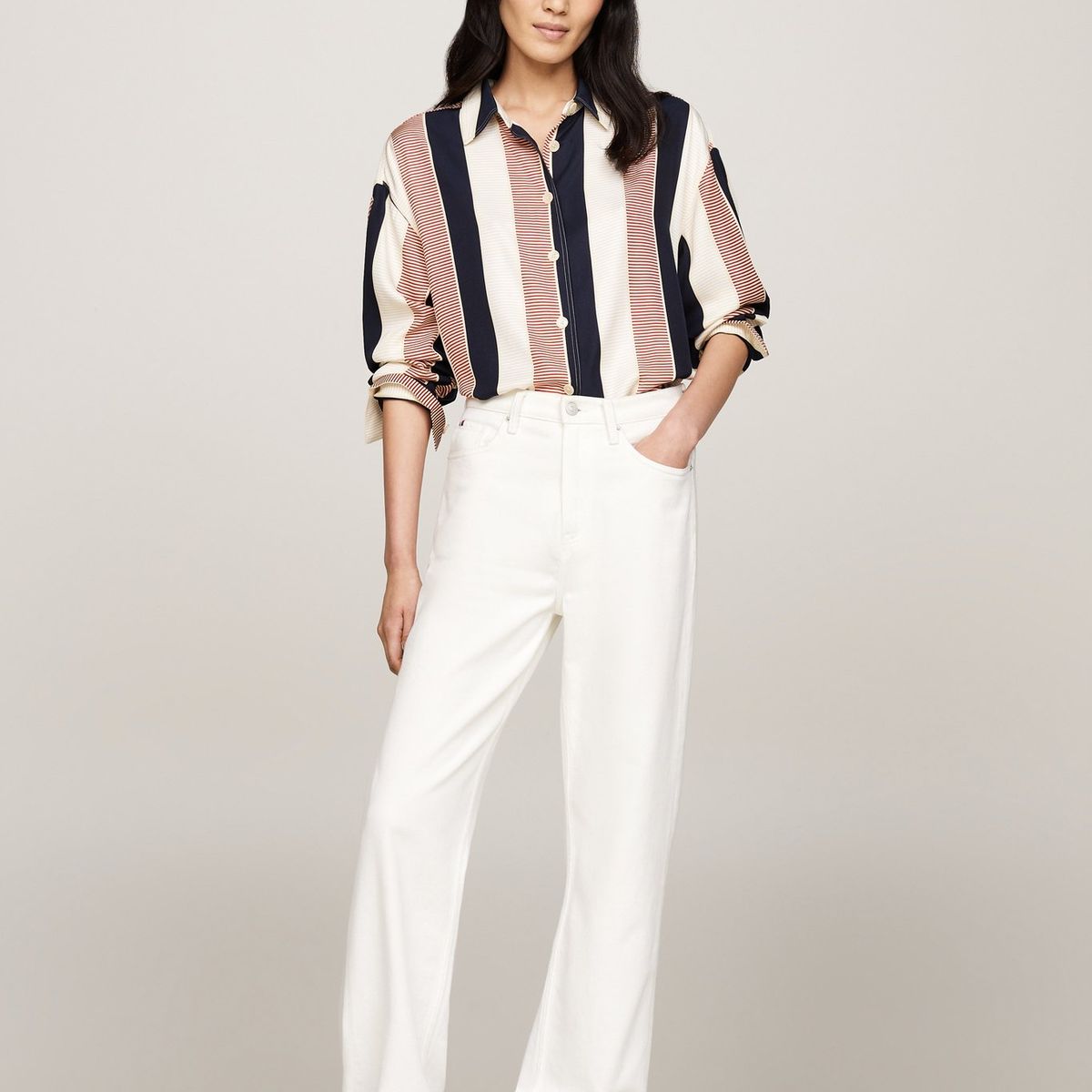 TOMMY HILFIGER - Camisa multicolor oversize con logo metálico Tommy Hilfiger