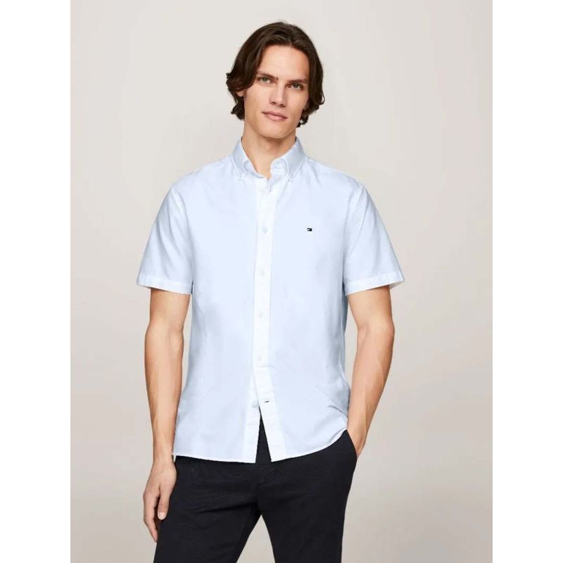 TOMMY HILFIGER - Camisa azul Heritage de manga corta Tommy Hilfiger